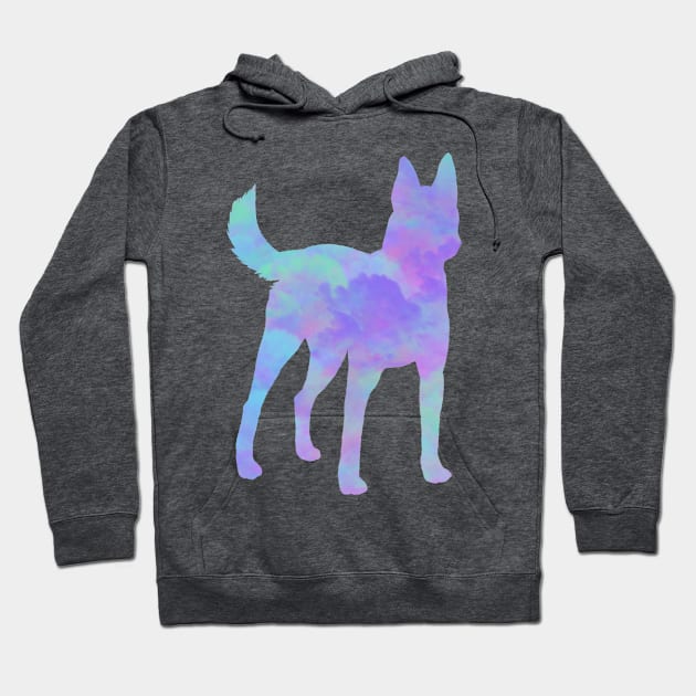 Rainbow Pastel Belgian Malinois Dutch Shepherd Hoodie by TrapperWeasel